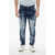 John Richmond Twisted Leg Mick Jeans Bleached Effect 17 Cm Blue