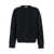 WOOYOUNGMI Black Crewneck Cardigan With Logo Patch On The Rear And Ribbed Trims In Wool Blend Man Black