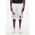 Off-White Mesh Gothic Logo Shorts With Elastic Waistband White