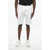 Off-White Fleeced Cotton Diag Pkt Shorts With Raw-Cut Bottom White
