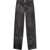 Diesel Red Tag Leather Bretch Pants With Denim Front Black