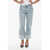 Bottega Veneta Light Washed Cropped Fit Denims With Cuffs Light Blue