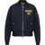 DSQUARED2 Felted Wool 80'S Bomber Jacket With Contrasting Logo Blue