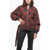 Burberry Tartan Wool Blend Bomber Jacket With Belt Red