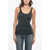 James Perse Standard Solid Color Ribbed Tank Top Blue