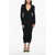 Magda Butrym Embroidered Knitted Dress With Front Buttoning Black