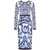 Dolce & Gabbana Abito Midi In Charmeuse Stampa Maiolica BLUE