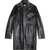Diesel Red Tag Brushed Leather Cordier Coat With Snap Buttons Black