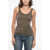 James Perse Standard Cotton Blend Ribbed Tank Top Military Green