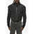 Rick Owens Solid Color Bomber Jacket With Leather Detail Black