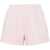 ROTATE Birger Christensen Solid Color Cotton Shorts With Drawstring Waist Pink