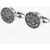 CORNELIANI Polished Metal Cufflinks With Crystal Embellished Inserts Silver