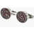 CORNELIANI Polished Metal Cufflinks With Crystal Embellished Inserts Red