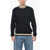 Golden Goose Crew-Neck Davis Cable Knit Sweater With Contrasting Edges Midnight Blue