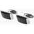 CORNELIANI Silver-Tone Metal Rectangular Cufflinks With Onyx Stone Black