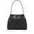 Tory Burch 'Fleming' Black Diamond Quilted Shoulder Bag With Chain-Link Handles In Leather Woman Black