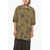 LEMAIRE Short-Sleeved Viscose Shirt With Floral Motif Military Green