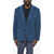 CORNELIANI Cc Collection Ribbed Velour Ecuador Single Breasted Blazer Blue
