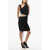 MARINE SERRE Asymmetric Draped Dress With Iconic Patterned Inserts Black