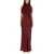 ROTATE Birger Christensen Silk Long Dress BORDEAUX