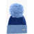 DSQUARED2 Two-Tone Wool Blend Beanie With Pom Poms Blue