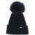 Woolrich Cashmere Blend Beanie With Fur Pompom Blue