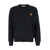 MAISON KITSUNÉ Black Crew Neck Sweater With Fox Patch On The Front In Wool Man Black