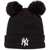 New Era Wmns Double Pom Beanie New York Yankees Hat Black