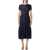 Self-Portrait Self-Portrait Navy Lace Midi Dress With Pearl And Crystal Embellished Collar NAVY