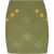 Balmain Knitted Miniskirt With Logoed Buttons Military Green