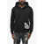 DSQUARED2 Fleeced Cotton Cool Fit Hoodie With Contrasting Logo Black
