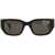 Bottega Veneta Square "Braided" Sunglasses BLACK