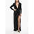 DSQUARED2 Long-Sleeved Maxi Dress Embellished With Rhinestones Black