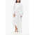 Balenciaga Draped Asymmetric Dress With Balloon Sleeve White