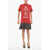 Balenciaga Checked Accordion Skirt Keep Calm Tee Dress Red