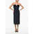 Max Mara Sportmax Velour Detailed Anemone Midi Sheath Dress Blue