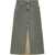 Ganni Denim Skirt With Maxi Frontal Split Beige