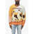 DSQUARED2 Virgin Wool Crew-Neck Sweater With Llama Print Yellow