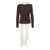 ROTATE Birger Christensen Rotate Birger Christensen Brown Top With Scarf Detail MARRONE E BIANCO