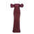 ROTATE Birger Christensen Rotate Birger Christensen Burgundy Long Dress In Chiffon Fabric Red