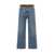 Marni Marni Marni Wide Leg Jeans With Suede Detail BLUE