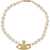 Vivienne Westwood Pearl Choker With Orb Bas-Relief GOLD