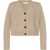 Tory Burch Wool Cardigan With Silver Effect Buttons Beige