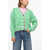 MSGM Wool And Cashmere Cardigan With Contrasting Trims Green