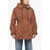 Ermanno Scervino Nylon Slim Fit Jacket With Hood Brown