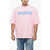 DSQUARED2 Solid Color Crew-Neck T-Shirt With Logo Pink