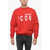 DSQUARED2 Icon Fleeced Cotton Crew-Neck Sweatshirt Red