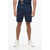 DSQUARED2 Gabardine Cotton Shorts With Belt Loops Blue