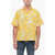 Neil Barrett Short Sleeved Shirt With All-Over Thunderbolt Print Yellow