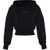 Versace Jeans Couture Cropped Sweatshirt With "Baroque" Logo Patch BLACK